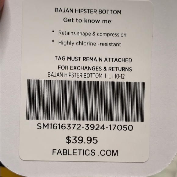 Fabletics NWT Green Black Bajan Hipster Bottom L SW2046 - Picture 6 of 7